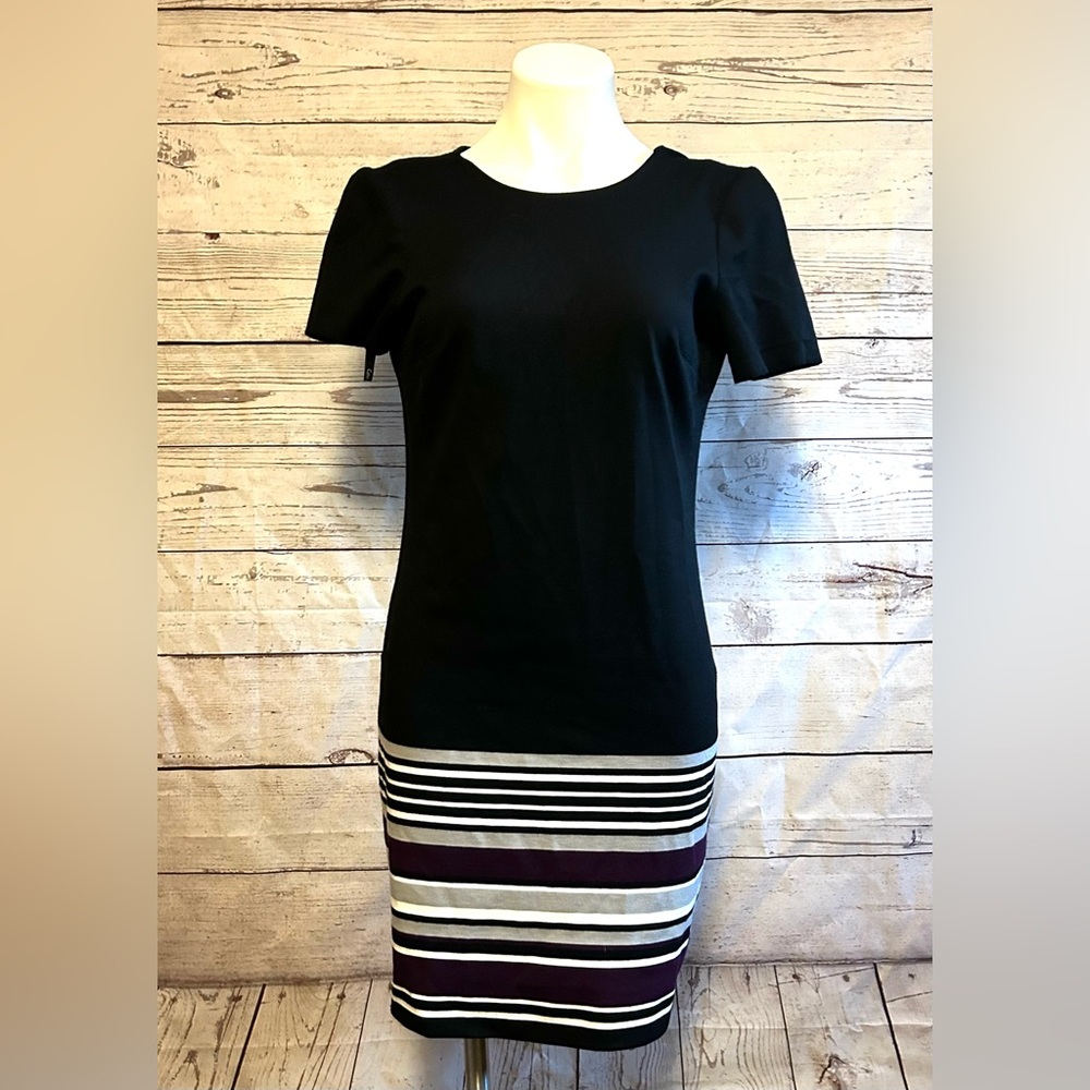Calvin Klein Black Striped Dress Size 2